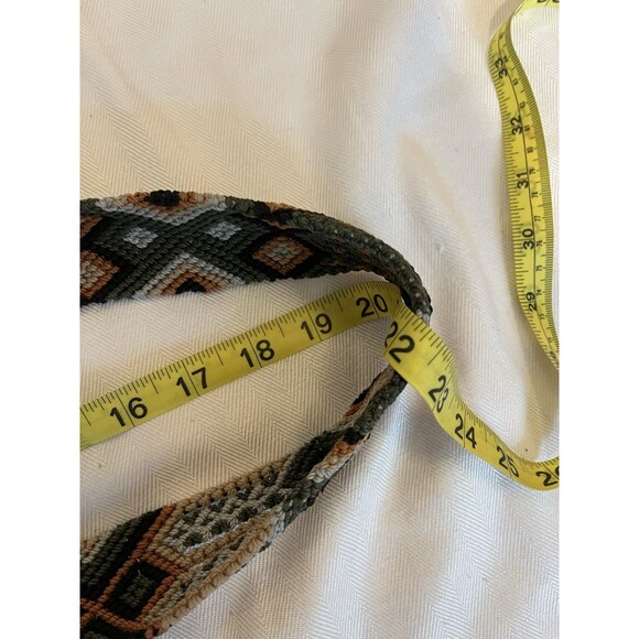 Nativo Macrame Crochet Round Crossbody Handbag Aztec Strap Southwest Fringe - Picture 9 of 11